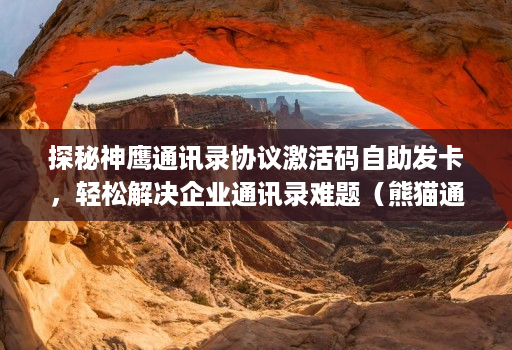 探秘神鹰通讯录协议激活码自助发卡，轻松解决企业通讯录难题（熊猫通讯录协议）