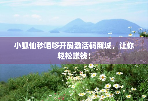 小狐仙秒喵哆开码激活码商城，让你轻松赚钱！