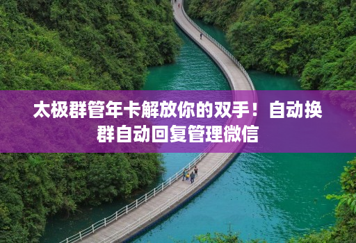 太极群管年卡解放你的双手！自动换群自动回复管理微信