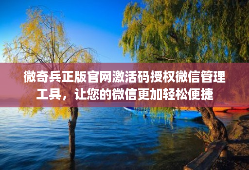 微奇兵正版官网激活码授权微信管理工具，让您的微信更加轻松便捷