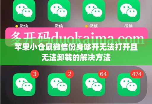 苹果小仓鼠微信份身哆开无法打开且无法卸载的解决方法