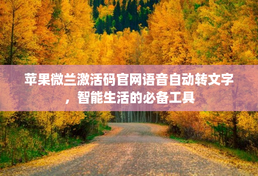 苹果微兰激活码官网语音自动转文字，智能生活的必备工具