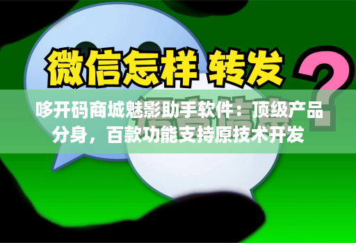 哆开码商城魅影助手软件：顶级产品分身，百款功能支持原技术开发