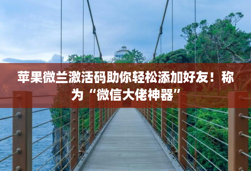 苹果微兰激活码助你轻松添加好友！称为“微信大佬神器”