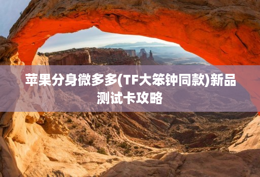 苹果分身微多多(TF大笨钟同款)新品测试卡攻略