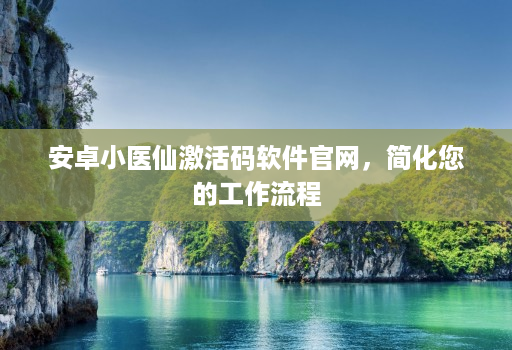 安卓小医仙激活码软件官网，简化您的工作流程