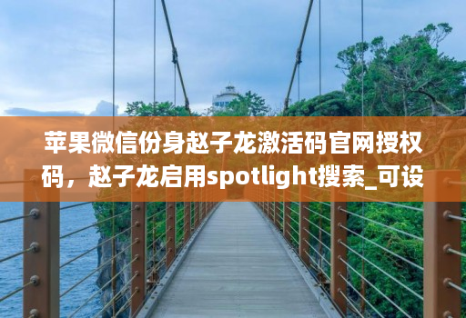 苹果微信份身赵子龙激活码官网授权码，赵子龙启用spotlight搜索_可设置开关