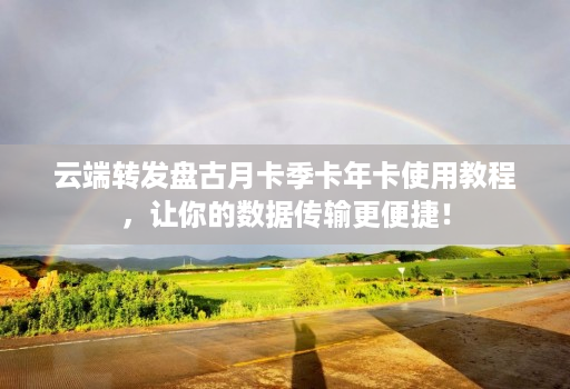 云端转发盘古月卡季卡年卡使用教程，让你的数据传输更便捷！