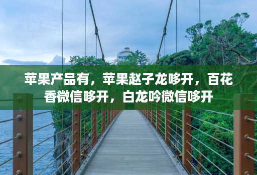 苹果产品有，苹果赵子龙哆开，百花香微信哆开，白龙吟微信哆开
