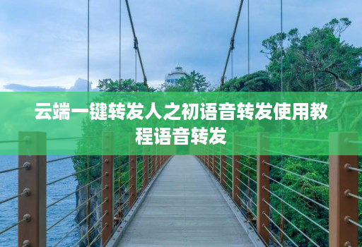 云端一键转发人之初语音转发使用教程语音转发