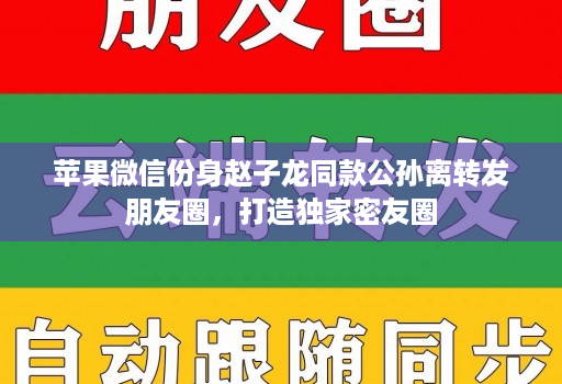 苹果微信份身赵子龙同款公孙离转发朋友圈，打造独家密友圈