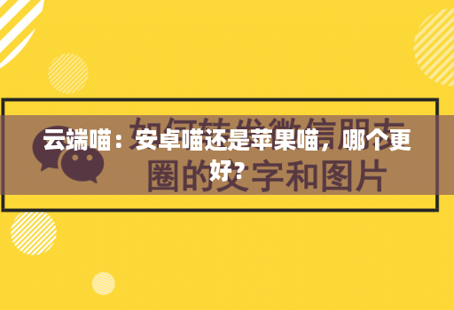 云端喵：安卓喵还是苹果喵，哪个更好？