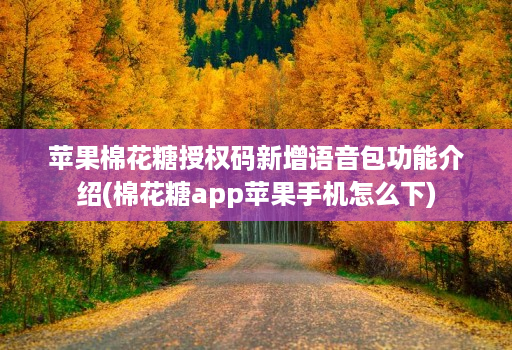 苹果棉花糖授权码新增语音包功能介绍(棉花糖app苹果手机怎么下)