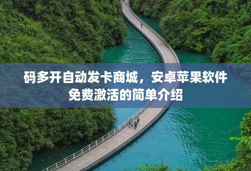 码多开自动发卡商城，安卓苹果软件免费激活的简单介绍