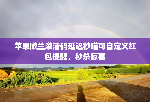 苹果微兰激活码延迟秒喵可自定义红包提醒，秒杀惊喜