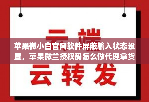 苹果微小白官网软件屏蔽输入状态设置，苹果微兰授权码怎么做代理拿货