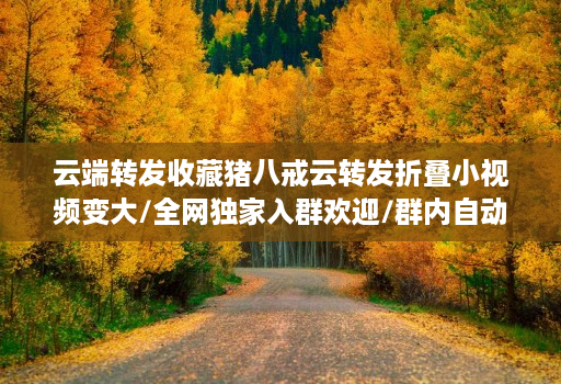 云端转发收藏猪八戒云转发折叠小视频变大/全网独家入群欢迎/群内自动回复