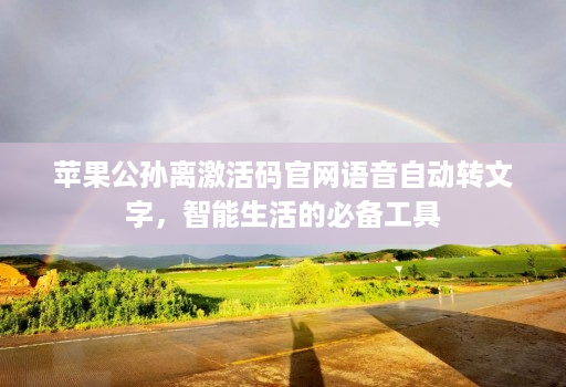苹果公孙离激活码官网语音自动转文字，智能生活的必备工具