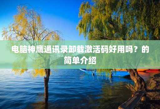 电脑神鹰通讯录卸载激活码好用吗？的简单介绍