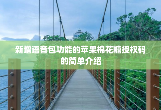 新增语音包功能的苹果棉花糖授权码的简单介绍