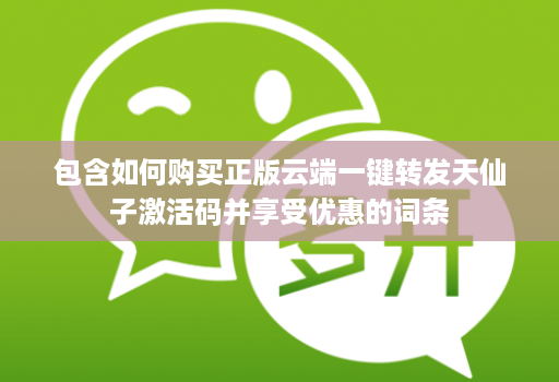包含如何购买正版云端一键转发天仙子激活码并享受优惠的词条