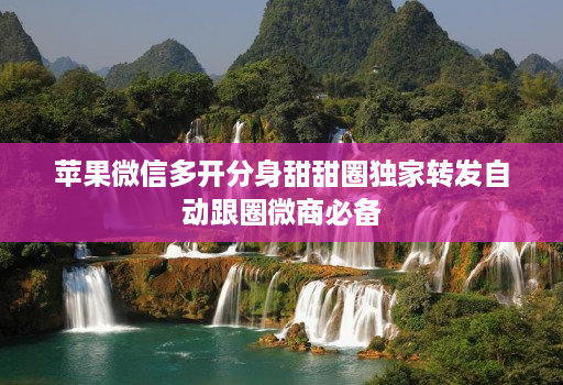 苹果微信多开分身甜甜圈独家转发自动跟圈微商必备