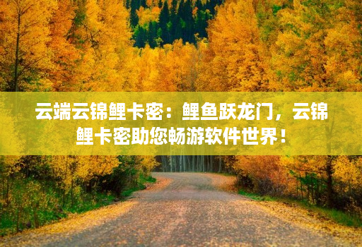 云端云锦鲤卡密：鲤鱼跃龙门，云锦鲤卡密助您畅游软件世界！