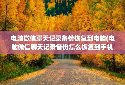 电脑微信聊天记录备份恢复到电脑(电脑微信聊天记录备份怎么恢复到手机 )