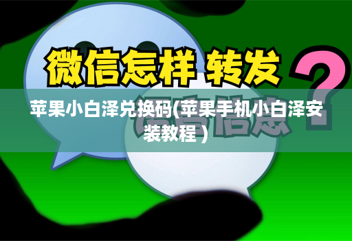 苹果小白泽兑换码(苹果手机小白泽安装教程 )