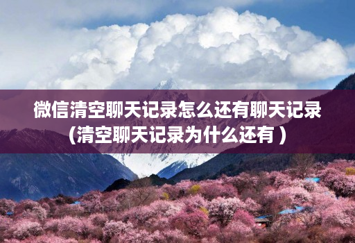 微信清空聊天记录怎么还有聊天记录(清空聊天记录为什么还有 )
