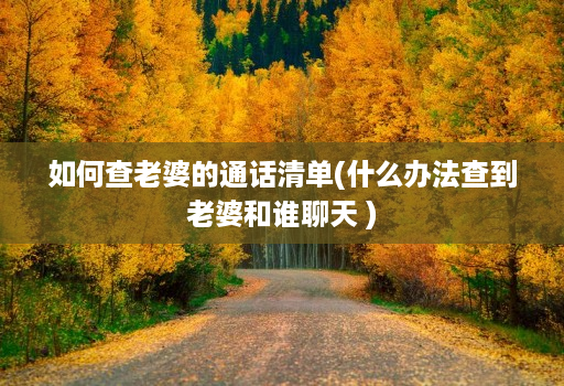 如何查老婆的通话清单(什么办法查到老婆和谁聊天 )