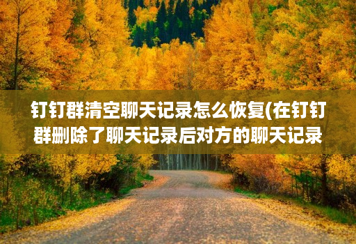 钉钉群清空聊天记录怎么恢复(在钉钉群删除了聊天记录后对方的聊天记录还会有的吗 )