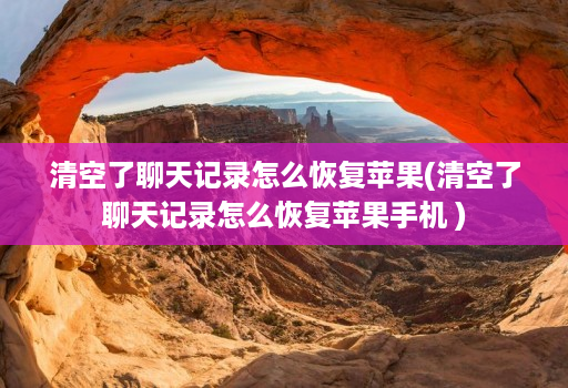清空了聊天记录怎么恢复苹果(清空了聊天记录怎么恢复苹果手机 )