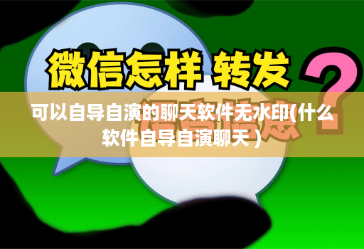可以自导自演的聊天软件无水印(什么软件自导自演聊天 )