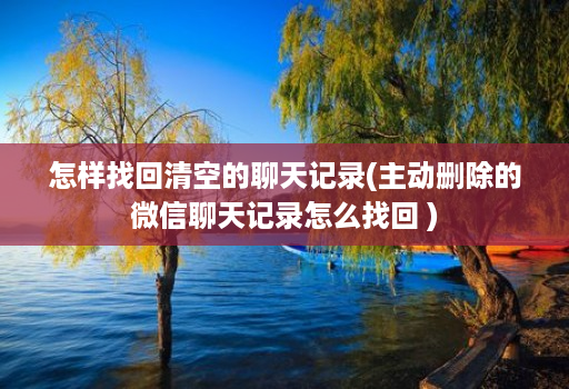怎样找回清空的聊天记录(主动删除的微信聊天记录怎么找回 )