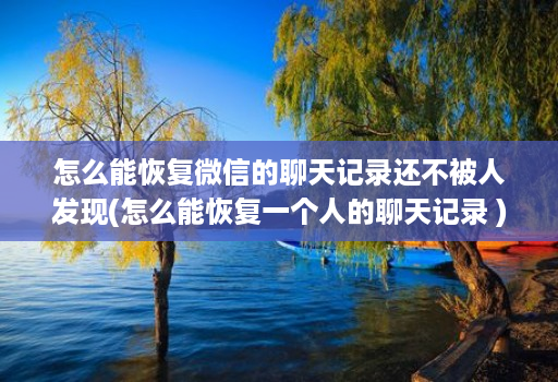 怎么能恢复微信的聊天记录还不被人发现(怎么能恢复一个人的聊天记录 )