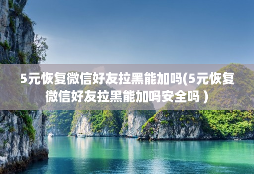 5元恢复微信好友拉黑能加吗(5元恢复微信好友拉黑能加吗安全吗 )
