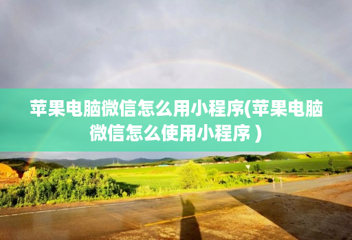 苹果电脑微信怎么用小程序(苹果电脑微信怎么使用小程序 )