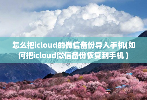 怎么把icloud的微信备份导入手机(如何把icloud微信备份恢复到手机 )