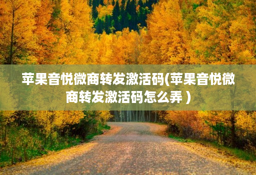 苹果音悦微商转发激活码(苹果音悦微商转发激活码怎么弄 )