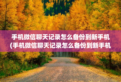 手机微信聊天记录怎么备份到新手机(手机微信聊天记录怎么备份到新手机上 )