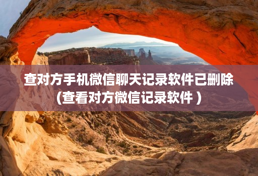 查对方手机微信聊天记录软件已删除(查看对方微信记录软件 )