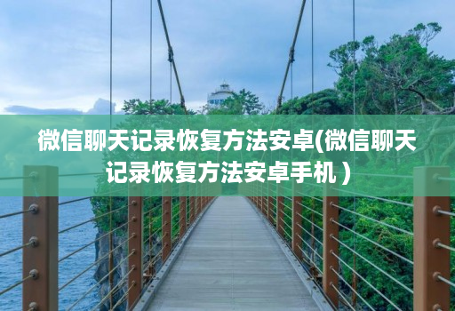 微信聊天记录恢复方法安卓(微信聊天记录恢复方法安卓手机 )