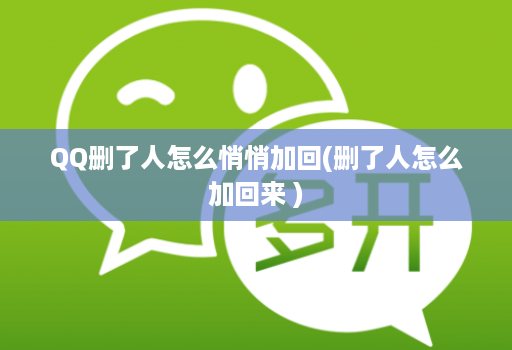 QQ删了人怎么悄悄加回(删了人怎么加回来 )