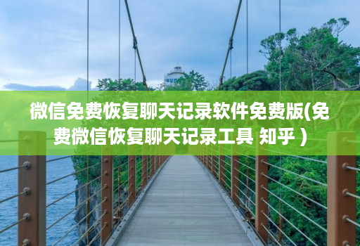 微信免费恢复聊天记录软件免费版(免费微信恢复聊天记录工具 知乎 )