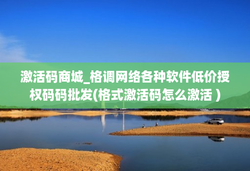 激活码商城_格调网络各种软件低价授权码码批发(格式激活码怎么激活 )