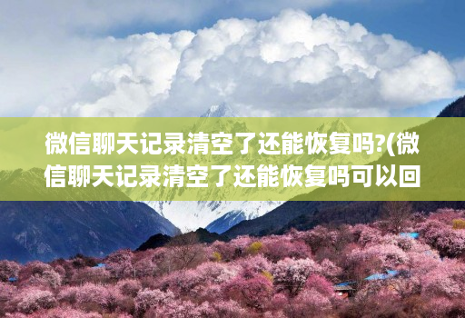 微信聊天记录清空了还能恢复吗?(微信聊天记录清空了还能恢复吗可以回复多少的 )