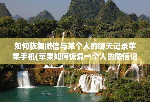 如何恢复微信与某个人的聊天记录苹果手机(苹果如何恢复一个人的微信记录 )