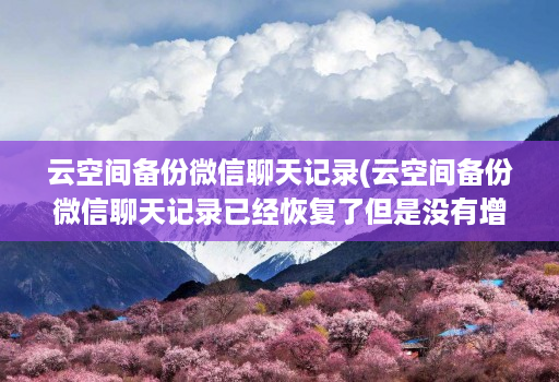 云空间备份微信聊天记录(云空间备份微信聊天记录已经恢复了但是没有增加 )