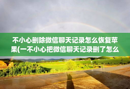 不小心删除微信聊天记录怎么恢复苹果(一不小心把微信聊天记录删了怎么办苹果手机 )